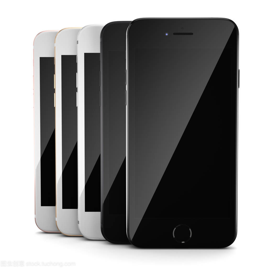 iPhone款式黑色屏幕智能手機的3D渲染設置指南